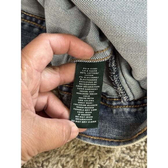 RALPH LAUREN Patch Regal Crest Denim Truckers Jacket Boho Preppy Edgy Street 4 - Picture 4 of 9